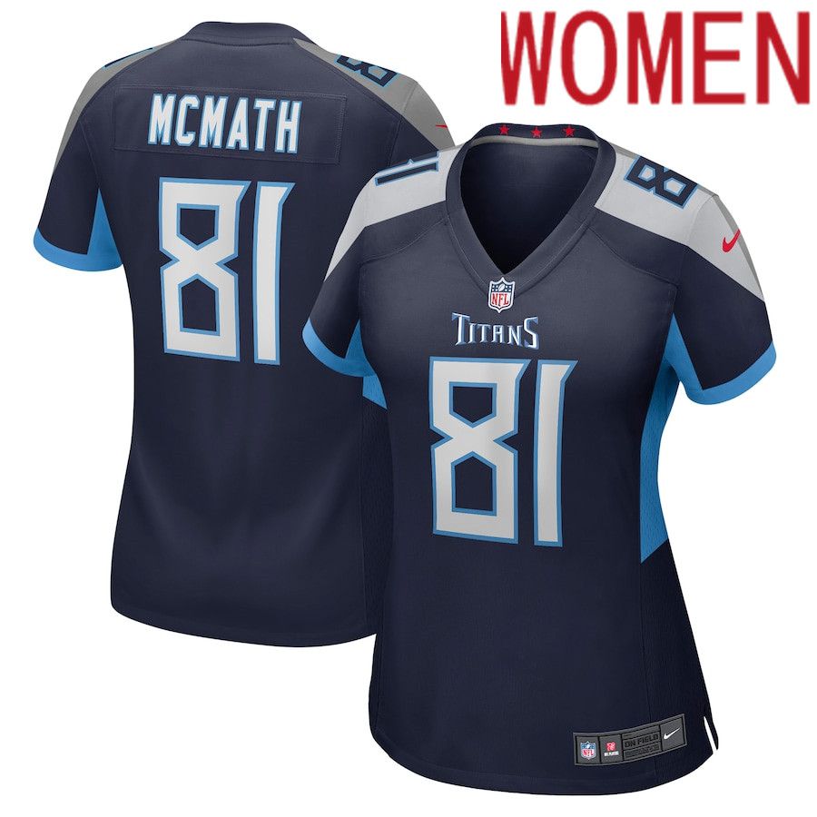 Women Tennessee Titans #81 Racey McMath Nike Navy Game NFL Jersey